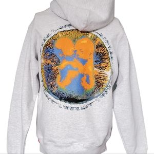 Supreme Embryo Hoodie Sweatshirt Hooded Mens Small Ash Gray Kangaroo Pocket